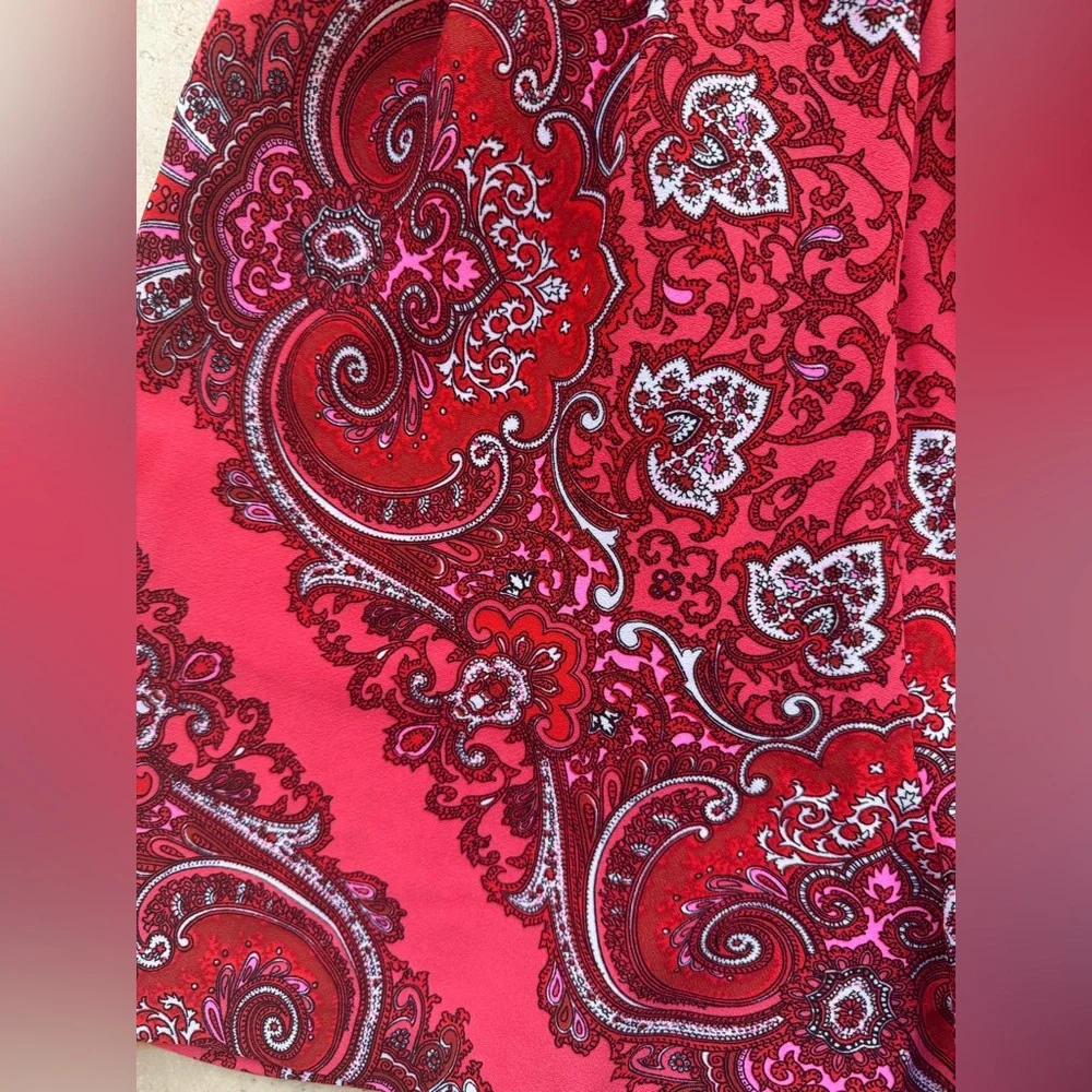 Banana Republic Women's SZ 8P Red Paisley Pattern Boho Romper/Jumpsuit‎ Lined